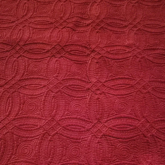 Maroon Quilted Coverlet - Picture 2 of 6
